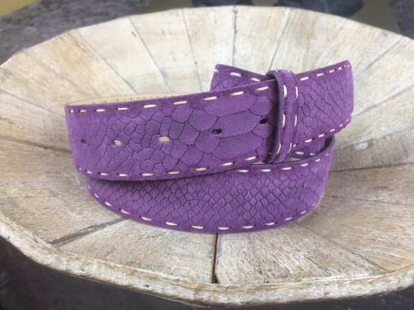 UmjuBELT Ledergürtel "Python Style violett"