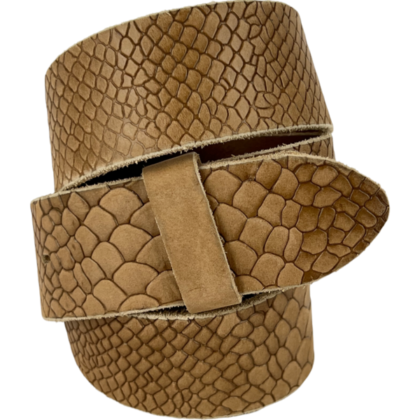 UmjuBELT Ledergürtel "Catania Snake" beige