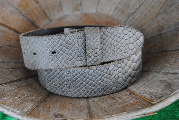 UmjuBELT Ledergürtel "Catania Snake grey"