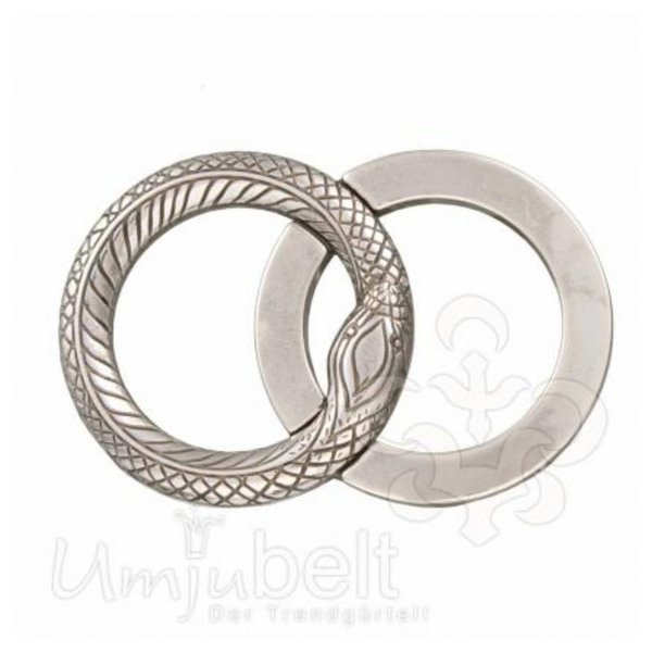 UmjuBelt Schließe "Wheel Python silver" / Gürtelschnalle 4 cm